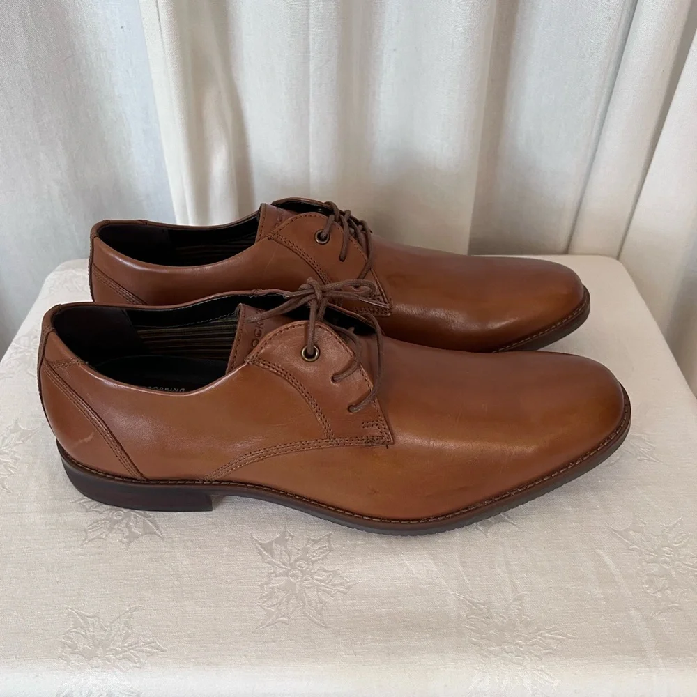 Rockport New Men's Tan Leather Purpose Boucher Oxfords